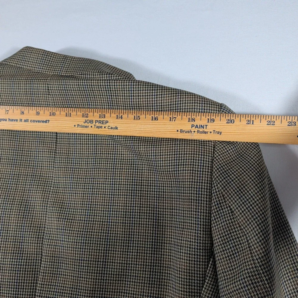 Lauren Ralph Lauren Blazer Mens 41R Brown Houndstooth Wool Two Button Jacket